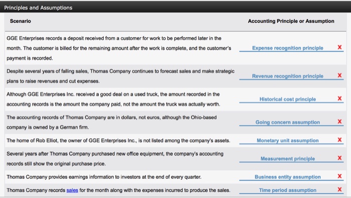 Principles and Assumptions Used in Preparing Accounting