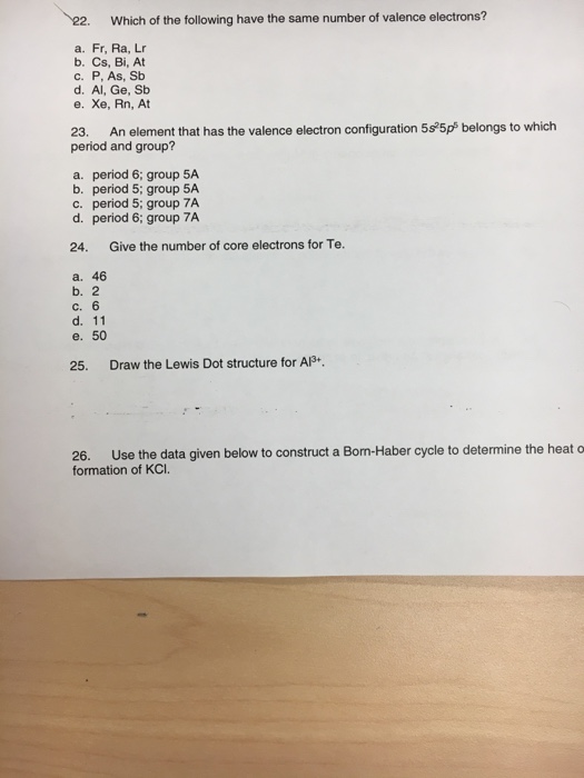 Solved Which Of The Following Have The Same Number Of Val
