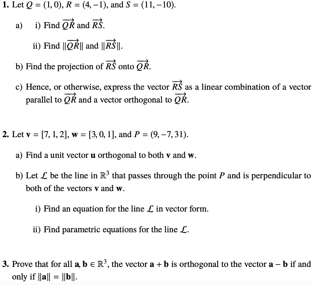 Solved 1 Let Q 1 0 R 4 1 And S 10 A I Find Chegg Com