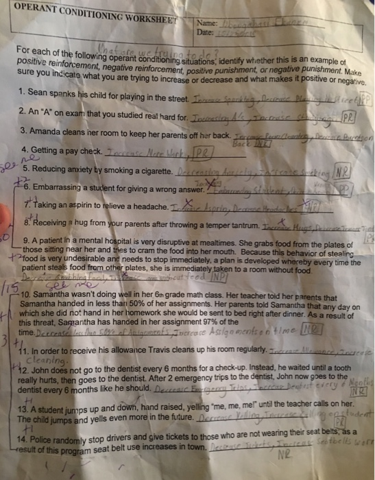Solved It's is Operant Conditioning worksheet. Apprantly I | Chegg.com