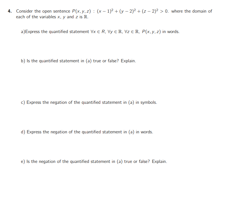 Solved 4 Consider The Open Sentence P X Y Z X 1 2 Y Chegg Com