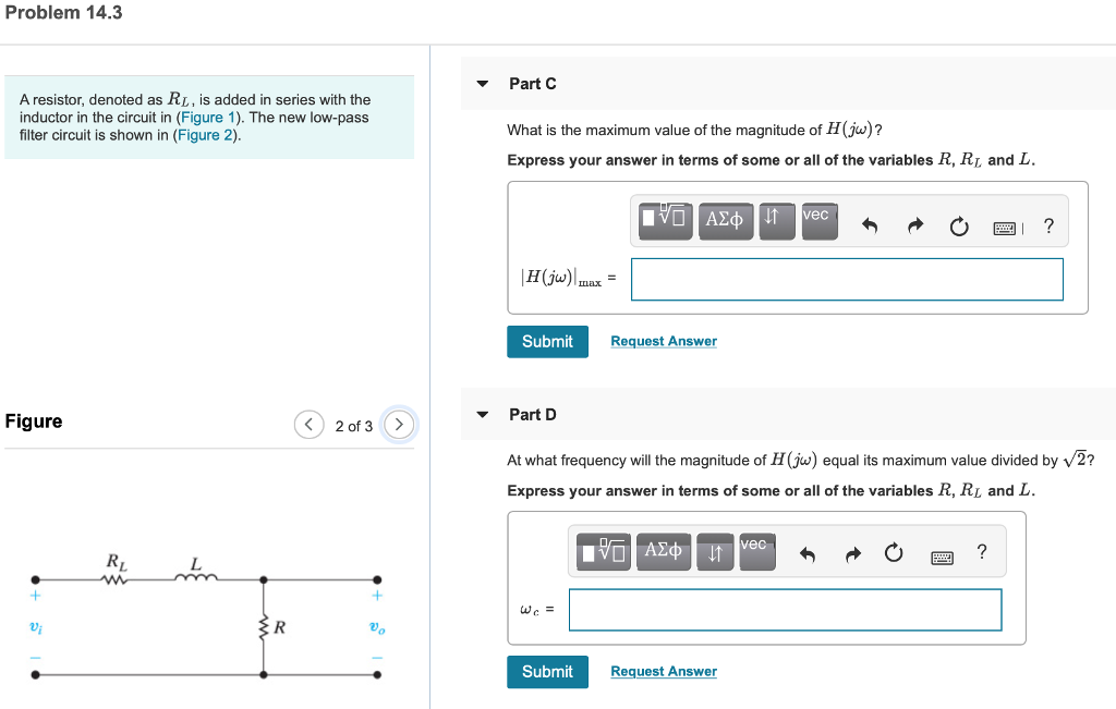 Solved Problem 14 3 A Resistor Denoted As Rl Is Added I Chegg Com