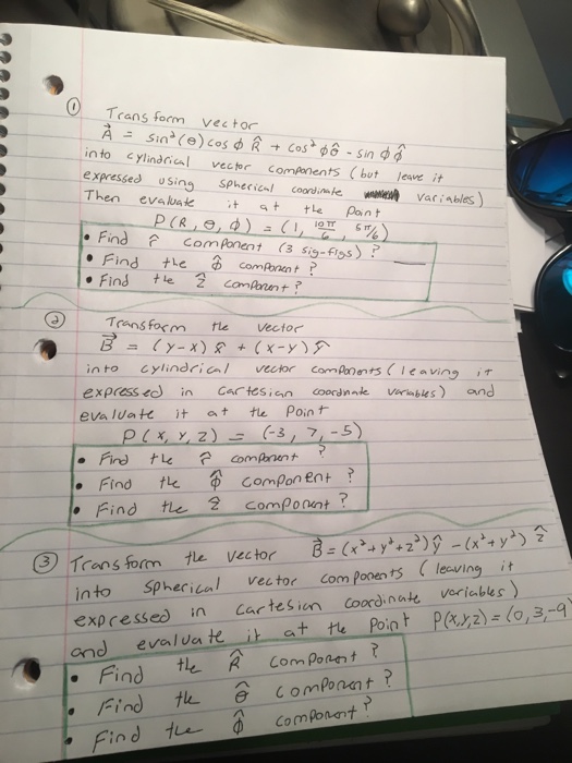 Solved Transform Vector A Vector Sin 2 Theta Cos Phi R Chegg Com