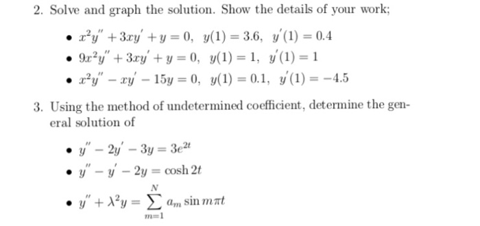 Solved Solve And Graph The Solution Show The Details Of Chegg Com