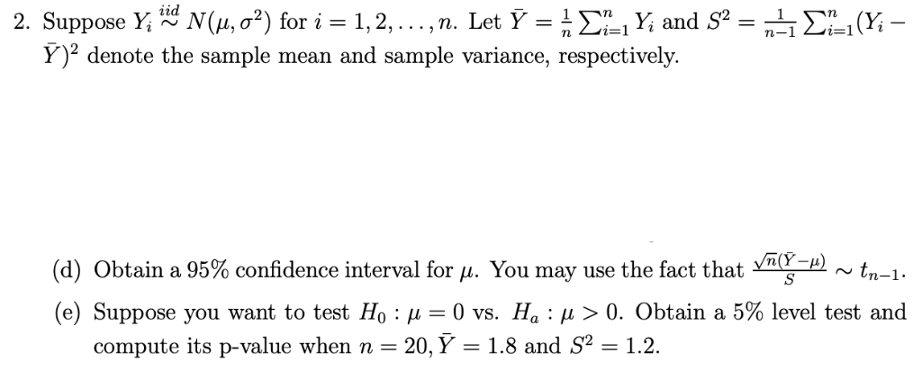 Solved Iid 2 Suppose N M S For I 1 2 N Chegg Com