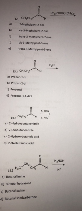 12 Chych2 A 2 Methylpent 2 Ene B Chegg Com