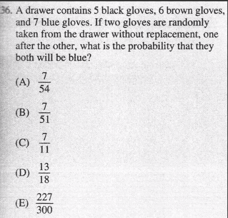 Solved 6 A Drawer Contains 5 Black Gloves 6 Brown Glove