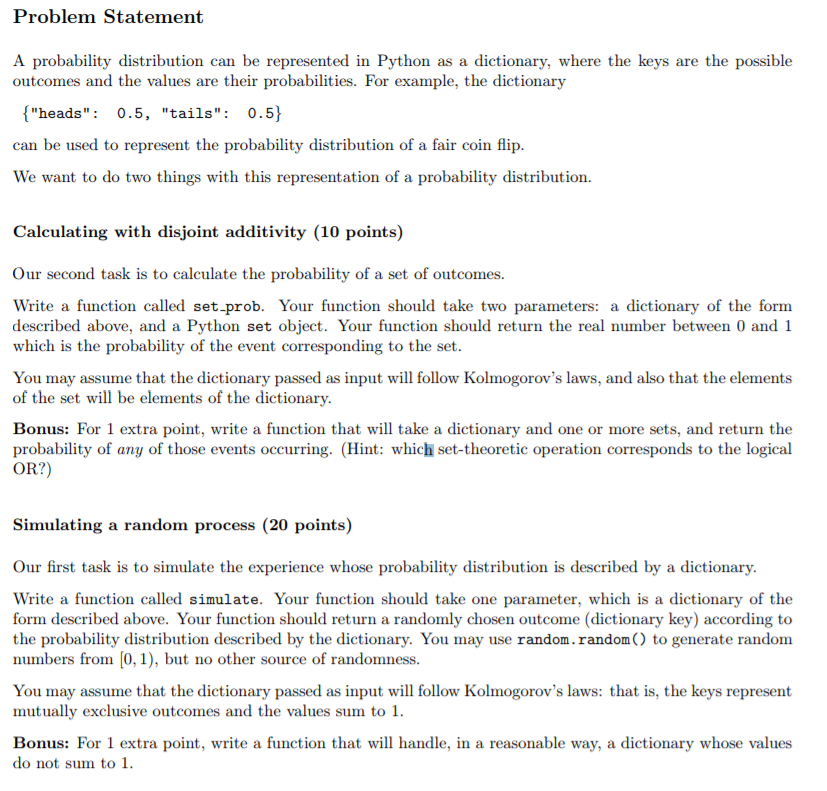 generate event python key A  Statement Problem Can Distribution Chegg.com   B Probability