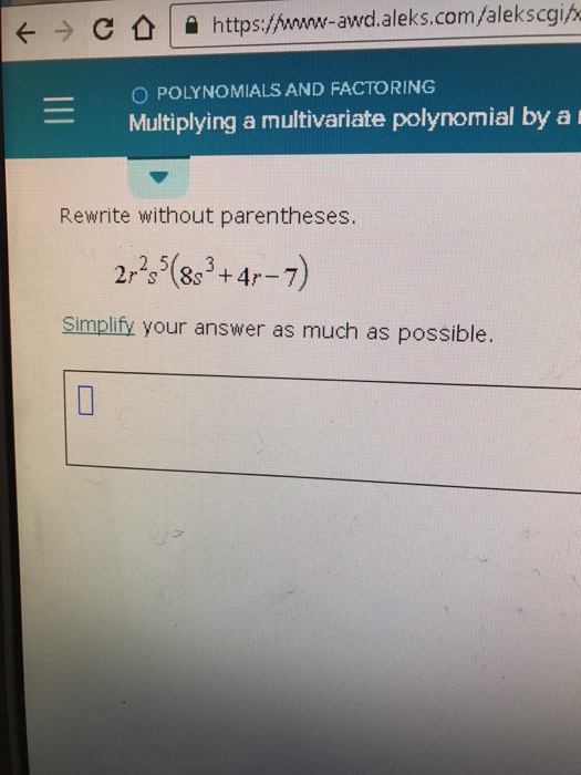 Solved Rewrite Without Parentheses 2r 2 S 5 8s 3 4r Chegg