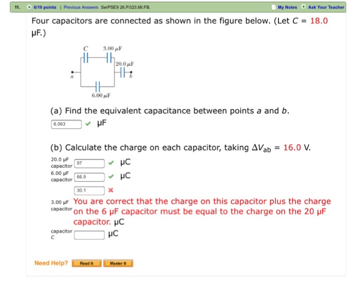 Solved Four Capacitors Are Connected As Shown In The Figu Chegg Com
