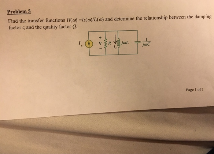 Solved Problem 5 Find The Transfer Functions H O I L O Chegg Com