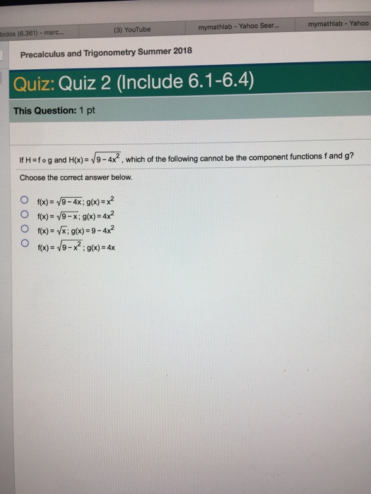 Solved Bidos 6361 Mar 3 Youtube Mymathlab Yah - 