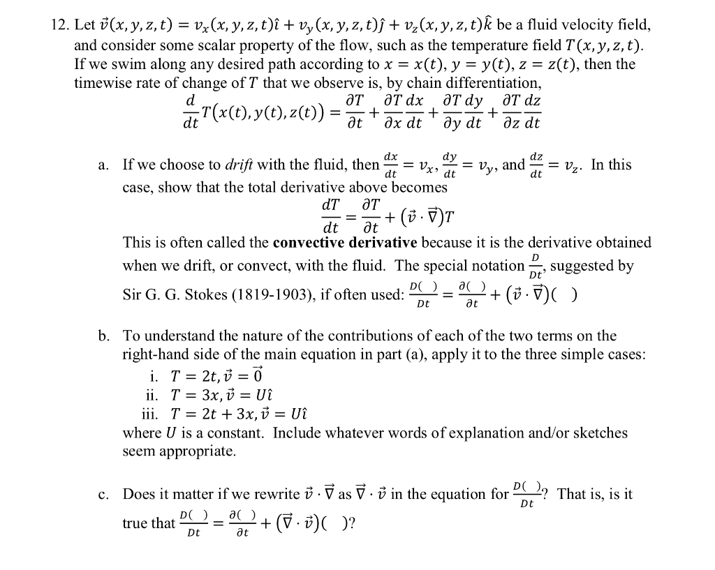 Solved 12 Let U X Y Z T Vx X Y Z T Vy X Y Z Chegg Com