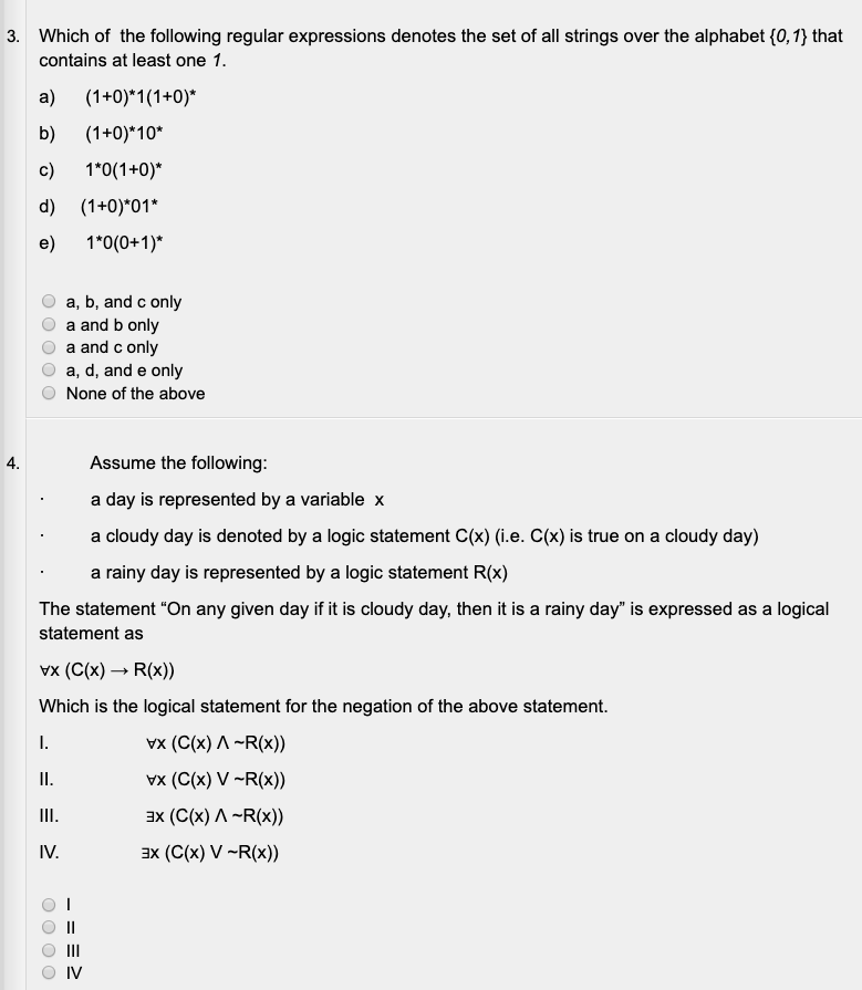 Solved 3 Following Regular Expressions Denotes Set Strings Alphabet 0 1 Contains Least One 1 C 1 Q
