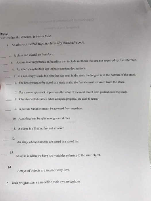 Solved False False Cate Whether The Statement Is True Or Chegg Com