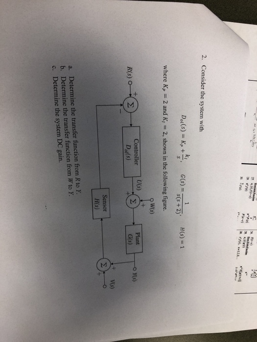 Solved Pia E 2 Consider The System With 5 2 H S 1 Chegg Com