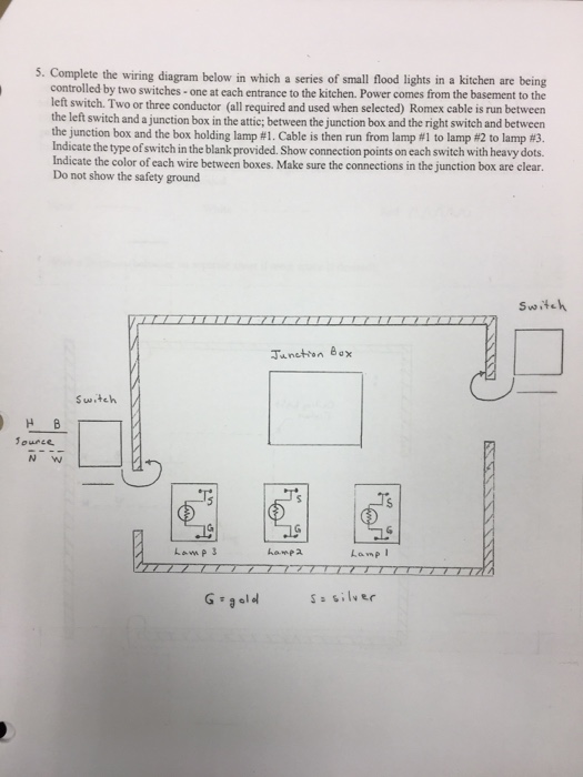 5 Complete The Wiring Diagram Below In, Kitchen Wiring Diagram