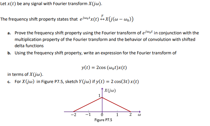 Solved Let X T Be Any Signal With Fourier Transform X J Chegg Com