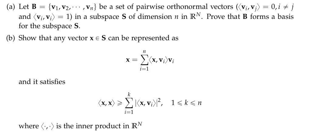 Solved A Let B Vi V2 Vn Be A Set Of Pairwise O Chegg Com