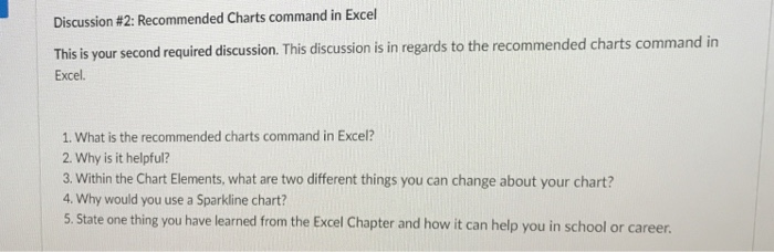 Recommended Chart Command Excel
