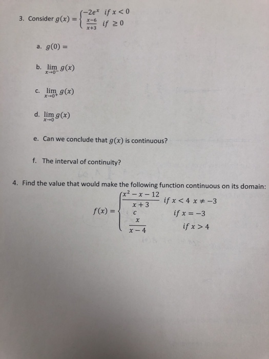 2ex If X O 3 Consider G X X 6 If X 3 A G 0 Chegg Com