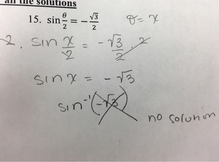 Solved Sin Theta 2 Squareroot 3 2 Chegg Com