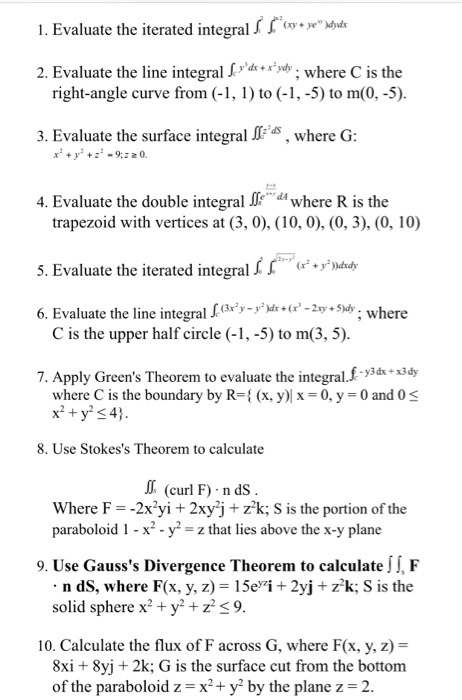 Solved 1 Evaluate The Iterated Integral Gy Ehd 2 Eva Chegg Com