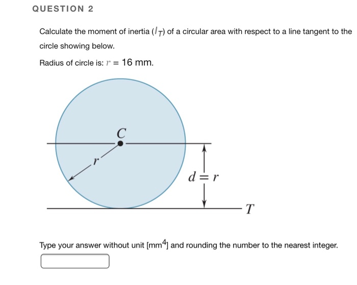 how to find the moment of inertia of a circle