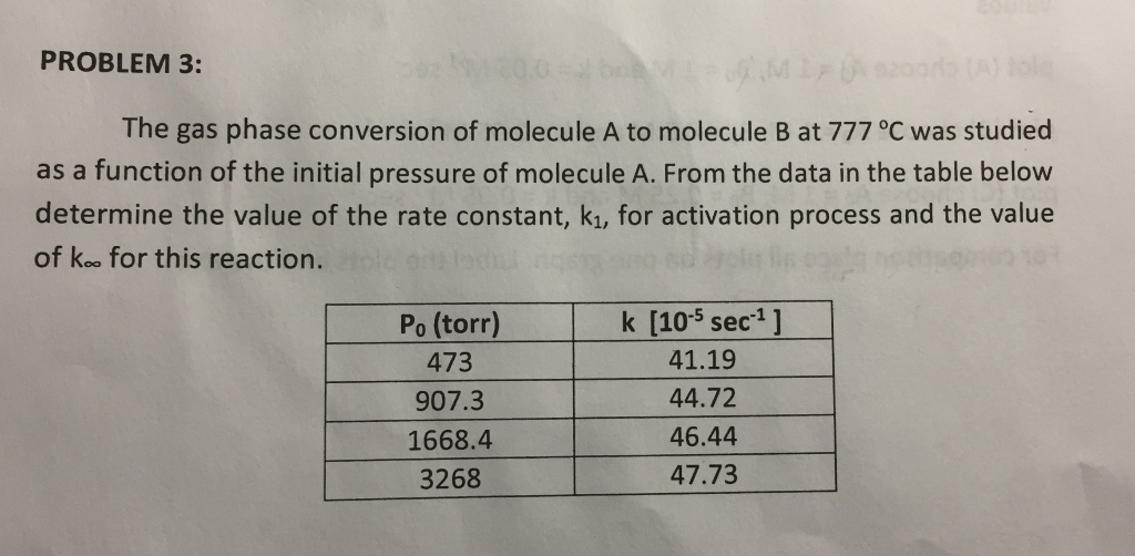 ... PROBLEM 3: A Molecule Phase Gas Conversion Of Solved: The