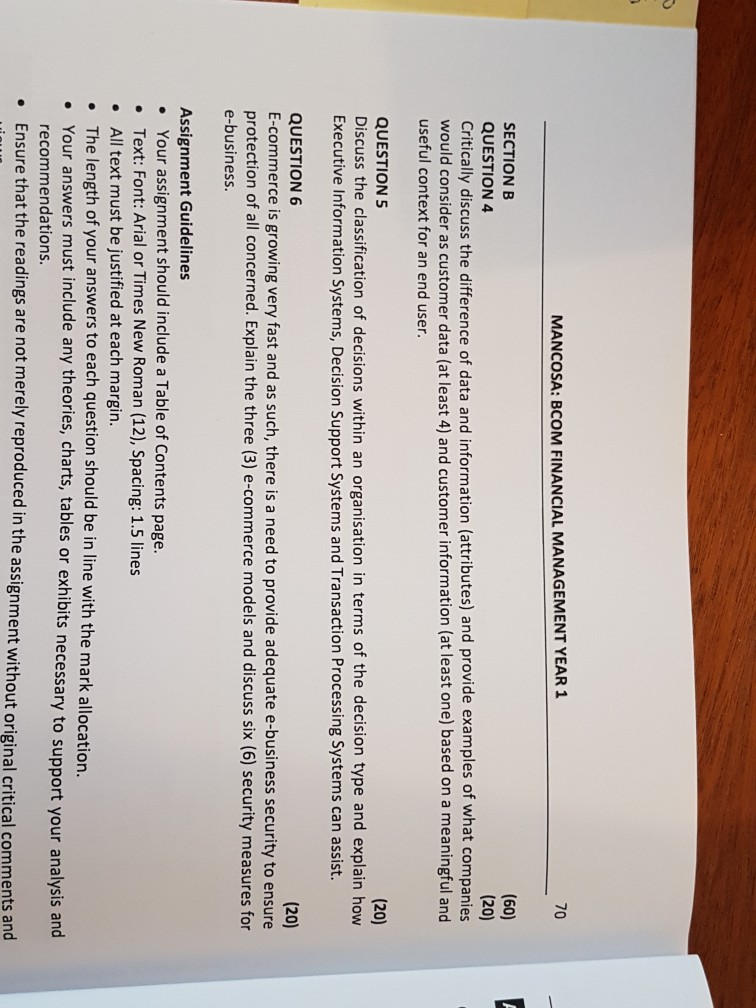 Mancosa business mathematics exam papers picture