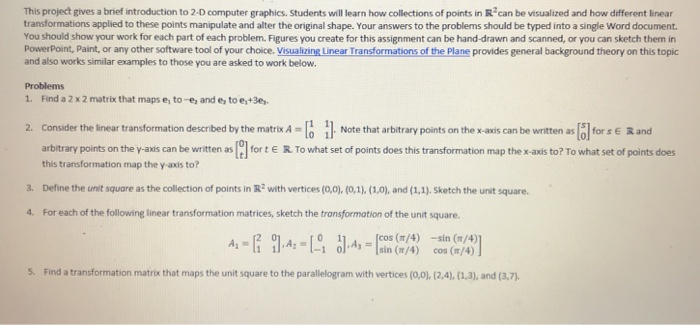 This Project Gives A Brief Introduction To 2 D Chegg Com