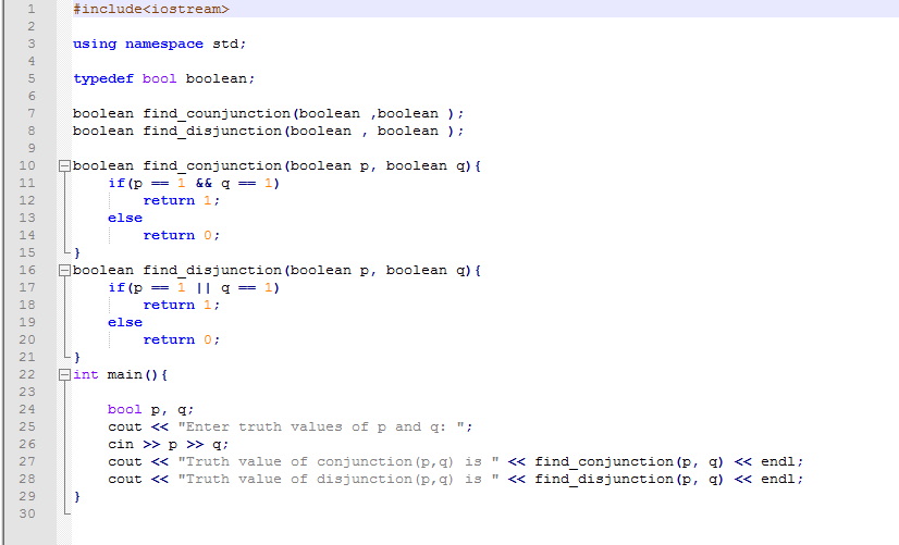 Solved C Program 1a Given Truth Values Propositions P Q Write Two Functions Find Truth Value Disj Q