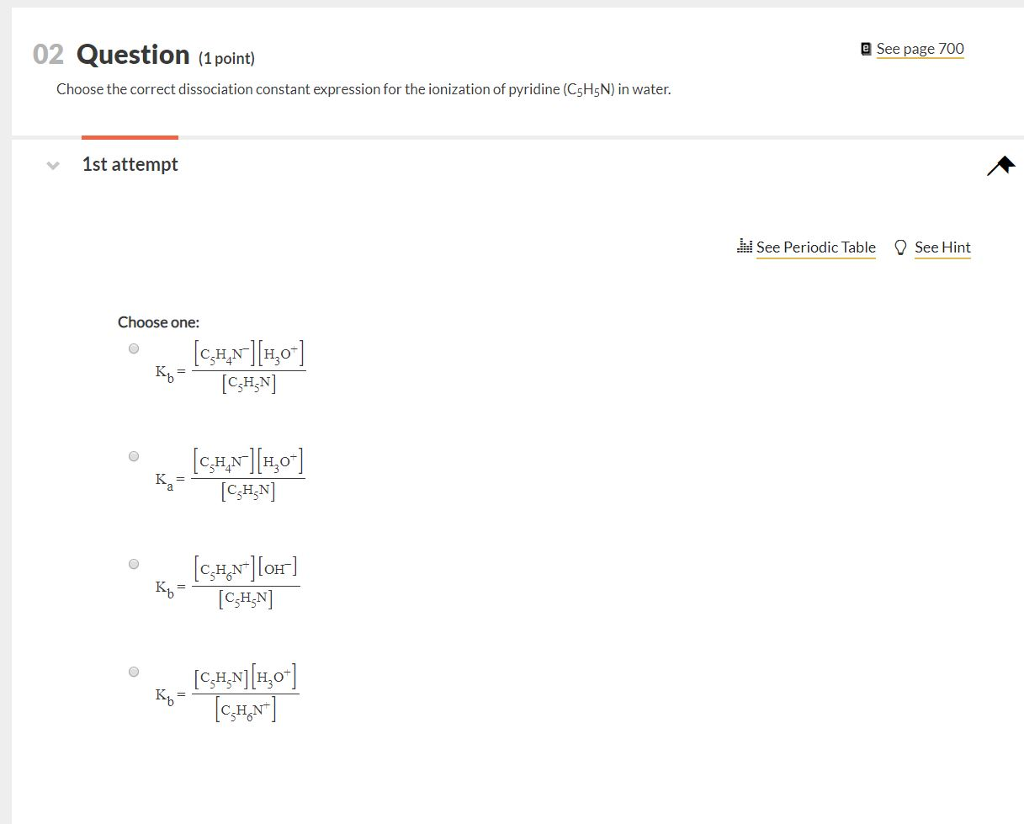 Solved 02 Question (1 Point) E See Page 700 Choose The Co