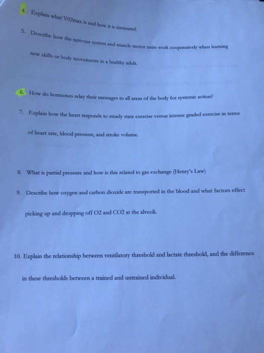 Solved 4 Explain What Vo2max Is And How It Is Measured