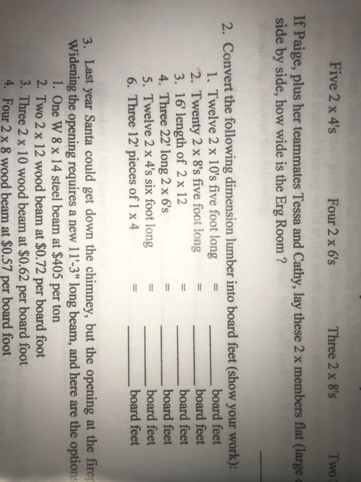 Solved Five 2 X 4 S Four 6 Three 8 Two If Pai Chegg Four 2 X 6 S Three 8 Two If Pai