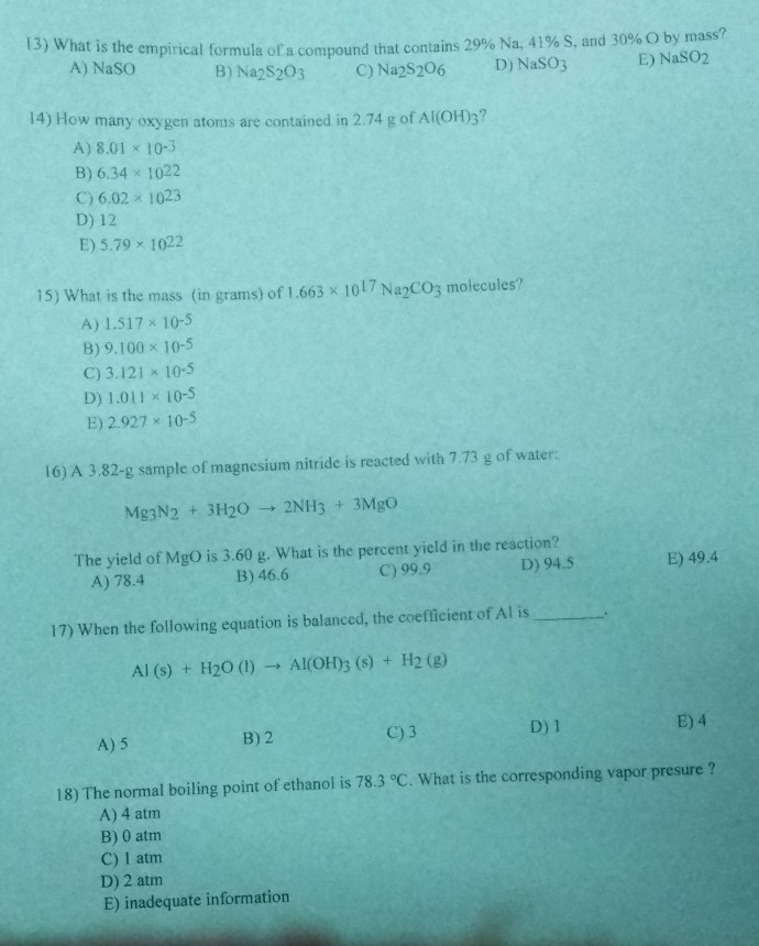 What Empirical 13) Solved: A Th Of Formula Is ... The Compound