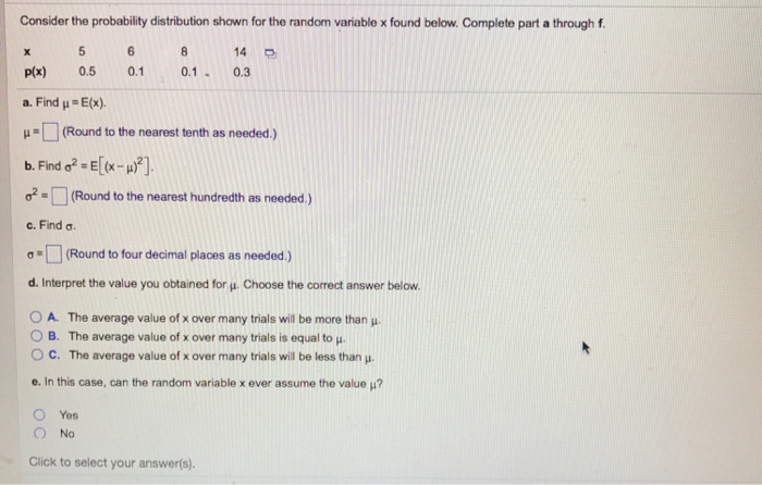 Solved Consider The Probability Distribution Shown For Th Chegg Com