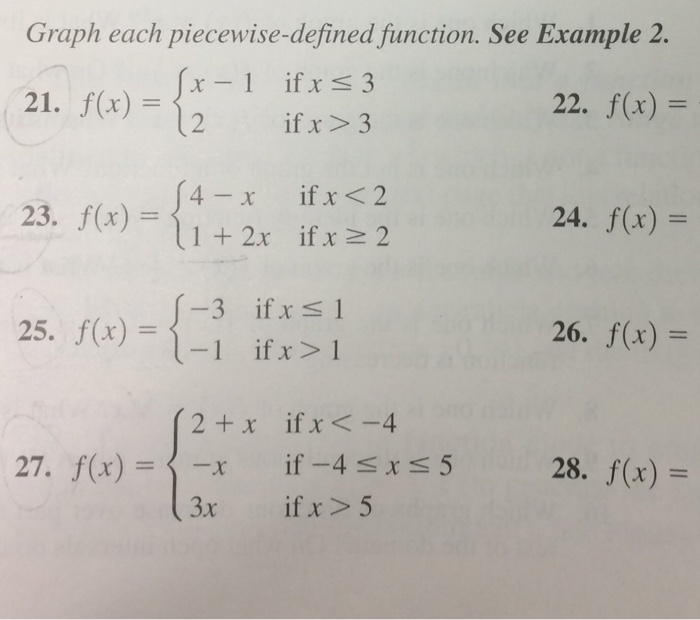 Solved Graph Each Piecewise Defined Function See Example Chegg Com