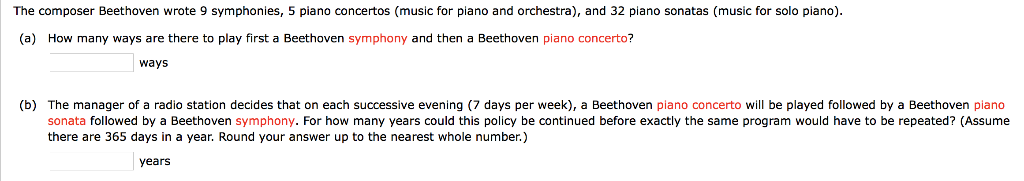 Solved The Composer Beethoven Wrote 9 Symphonies 5 Piano