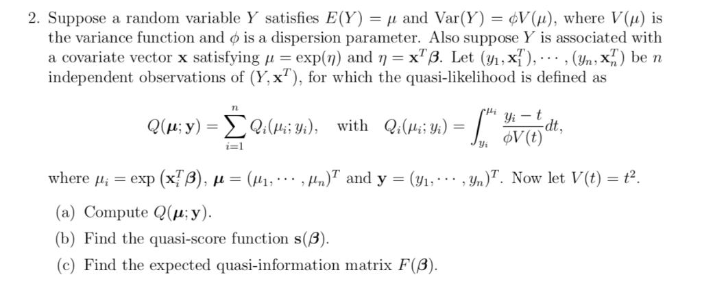 2 Suppose A Random Variable Y Satisfies E Y I Chegg Com