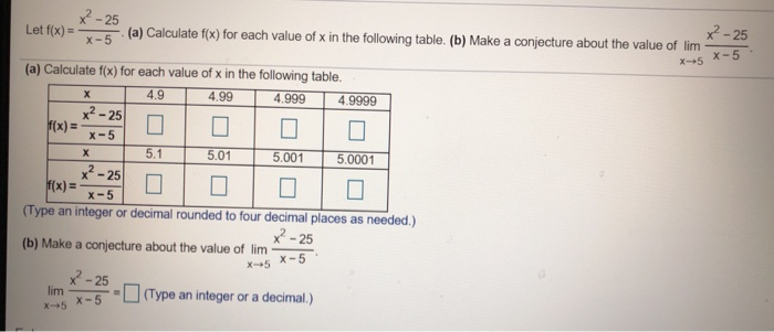 Solved 2 25 Let Fox5a Calculatefx For Each Value Of X