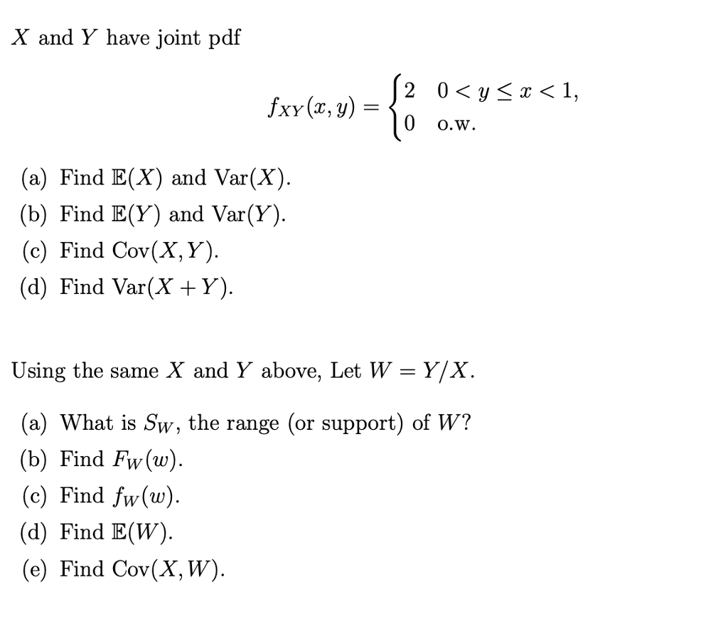Solved X And Y Have Joint Pdf A Find E X And Var X Chegg Com