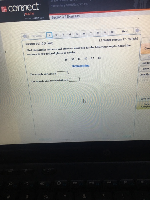 Solved Connect Elementary Statistics 2d Ed Imath Section Chegg Com