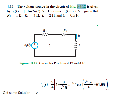 Solved 4 12 The Voltage Source In The Circuit Of Fig P4 Chegg Com