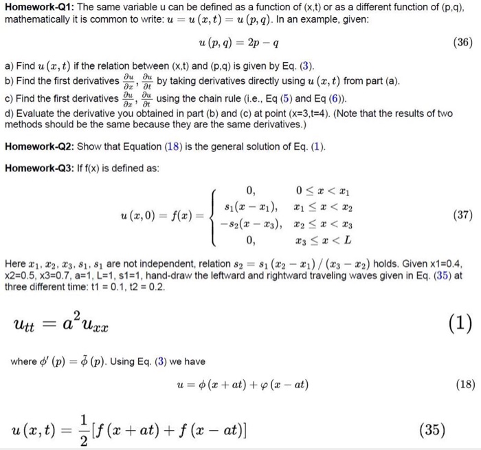 Solved Homework Q1 The Same Variable U Can Be Defined As A Chegg Com