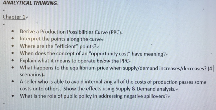 Solved Analytical Thinking Chapter 1 Derive A Production Chegg Com