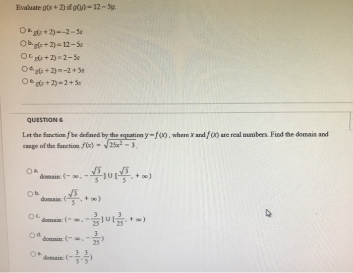 Solved Evaluate G S 2 If G U 12 5y Oag S 2 2 5s Ohg Chegg Com