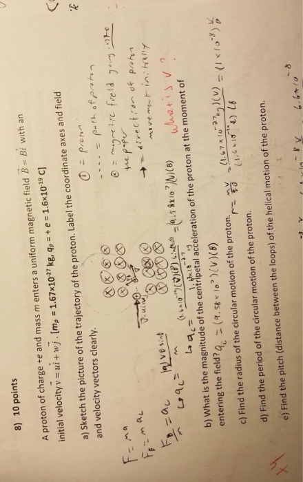 Solved 8 10 Points A Proton Of Charge E And Mass M Ente Chegg Com