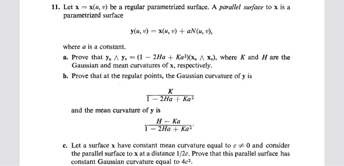 Solved 11 Let X X U V Be A Regular Parametrized Surfa Chegg Com
