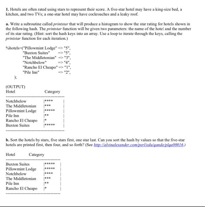Solved 1 Hotels Are Often Rated Using Stars To Represent